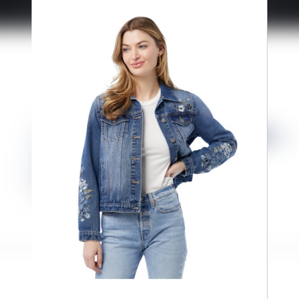 Denim Jacket in Bluebell Fleur Size: M (6-8)